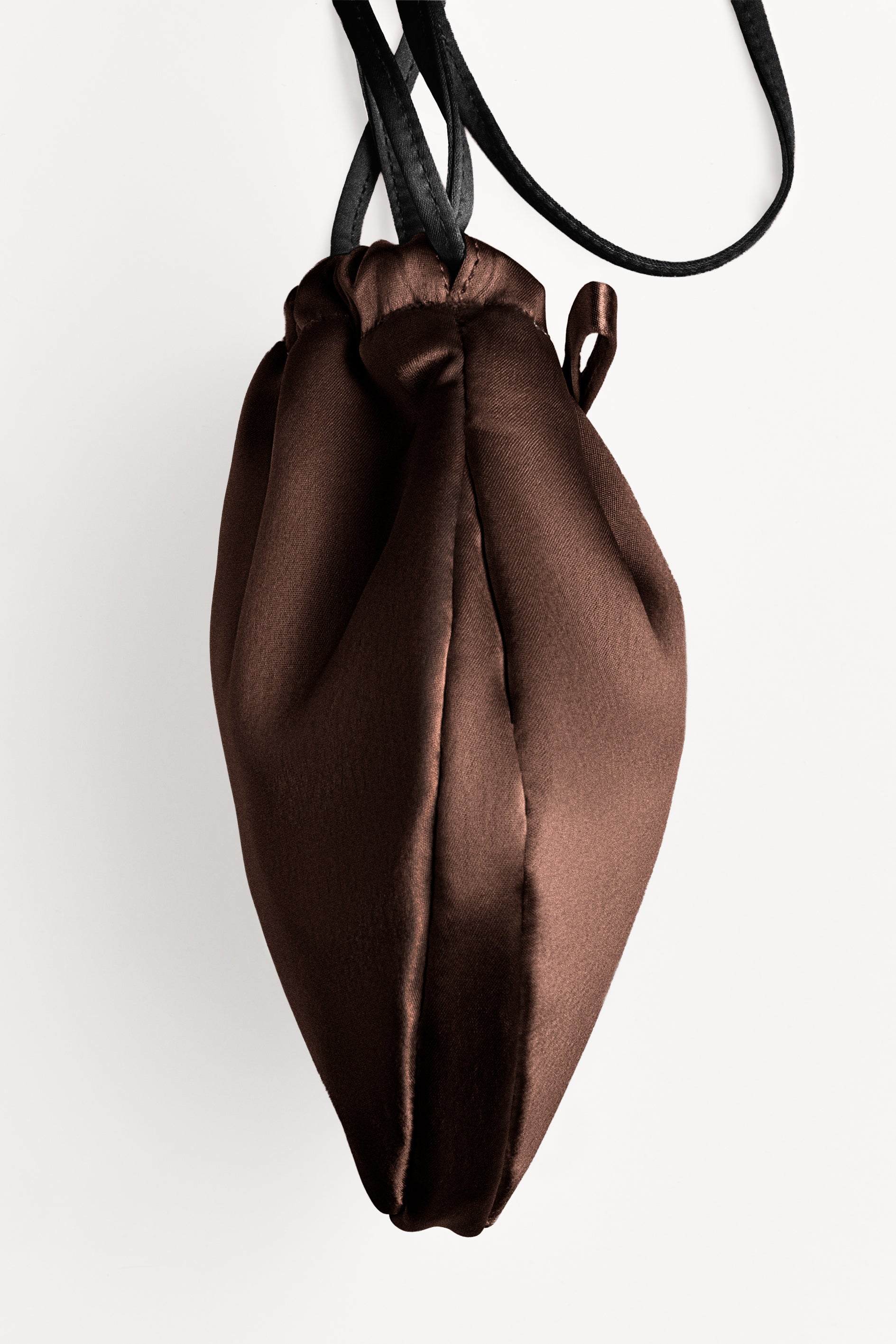 Parlour Satin Pouch in Ganache Brown