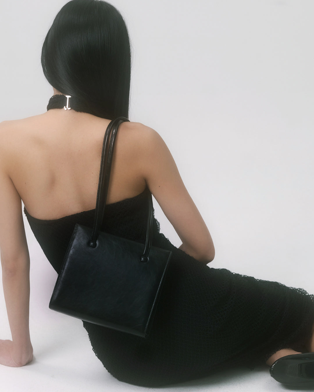 Lily Handbag in Black Gloss Leather