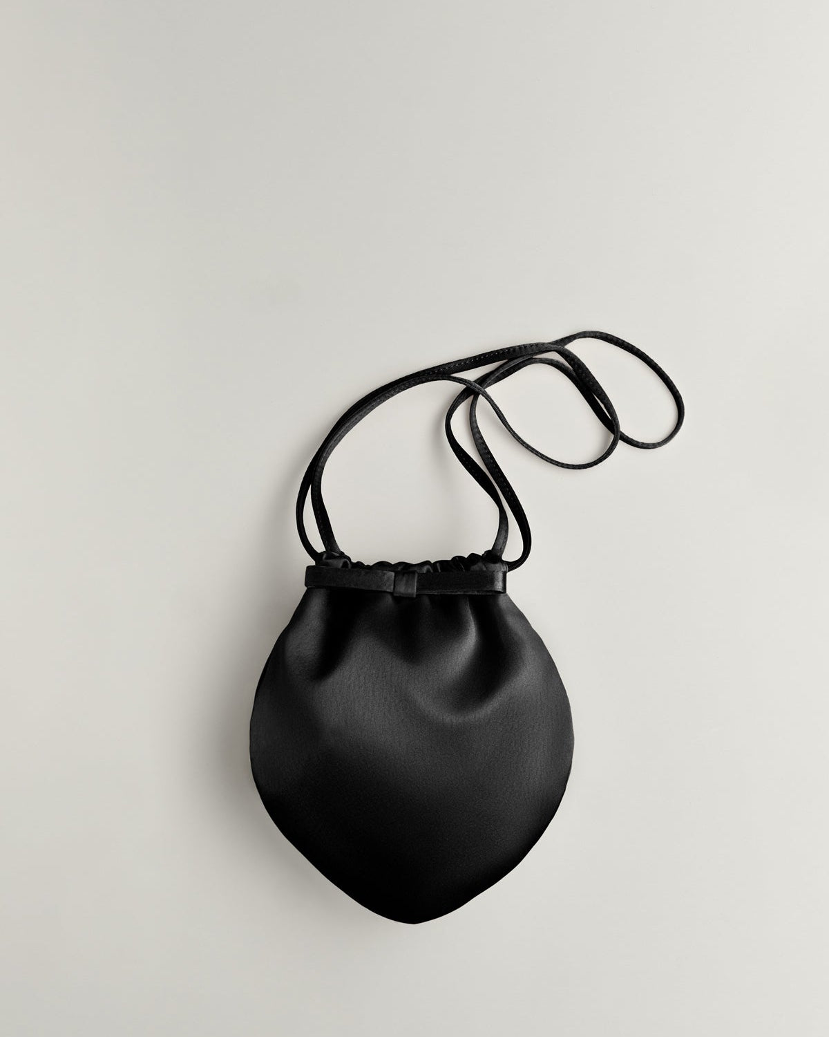 Satin Pouch in Tuxedo Black - Front