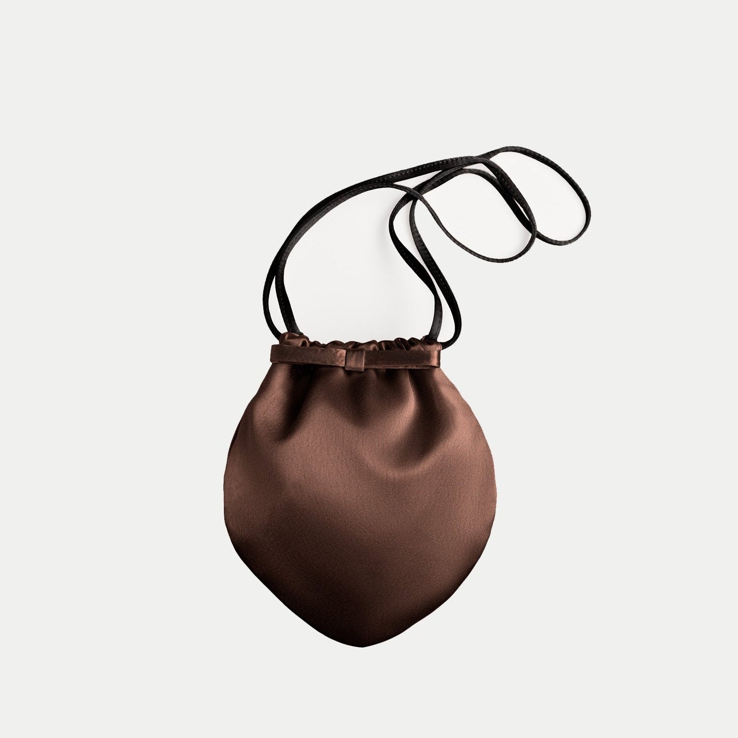 Parlour Satin Pouch in Ganache Brown