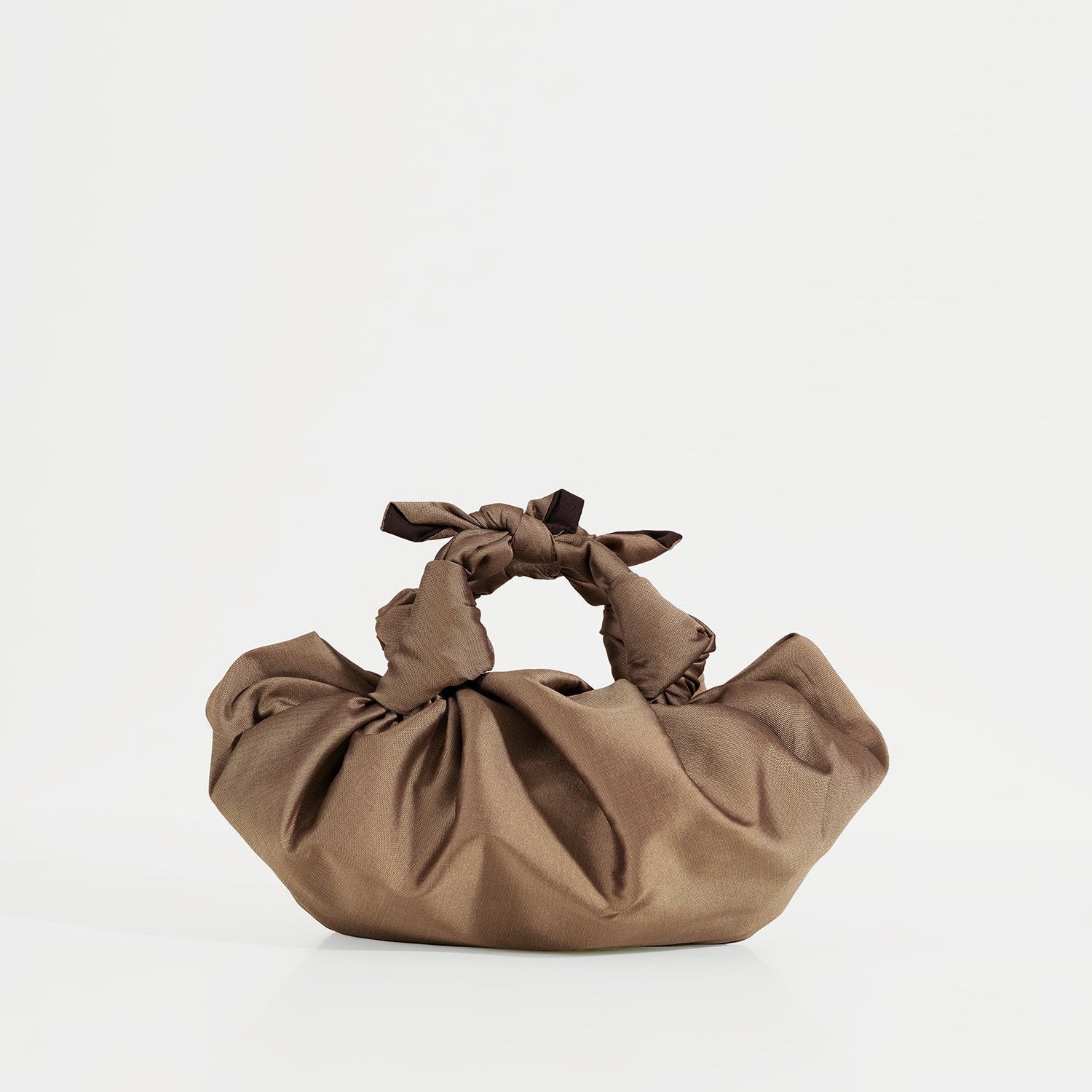 Vast Silk Knotted Bag in Earthy Bronze