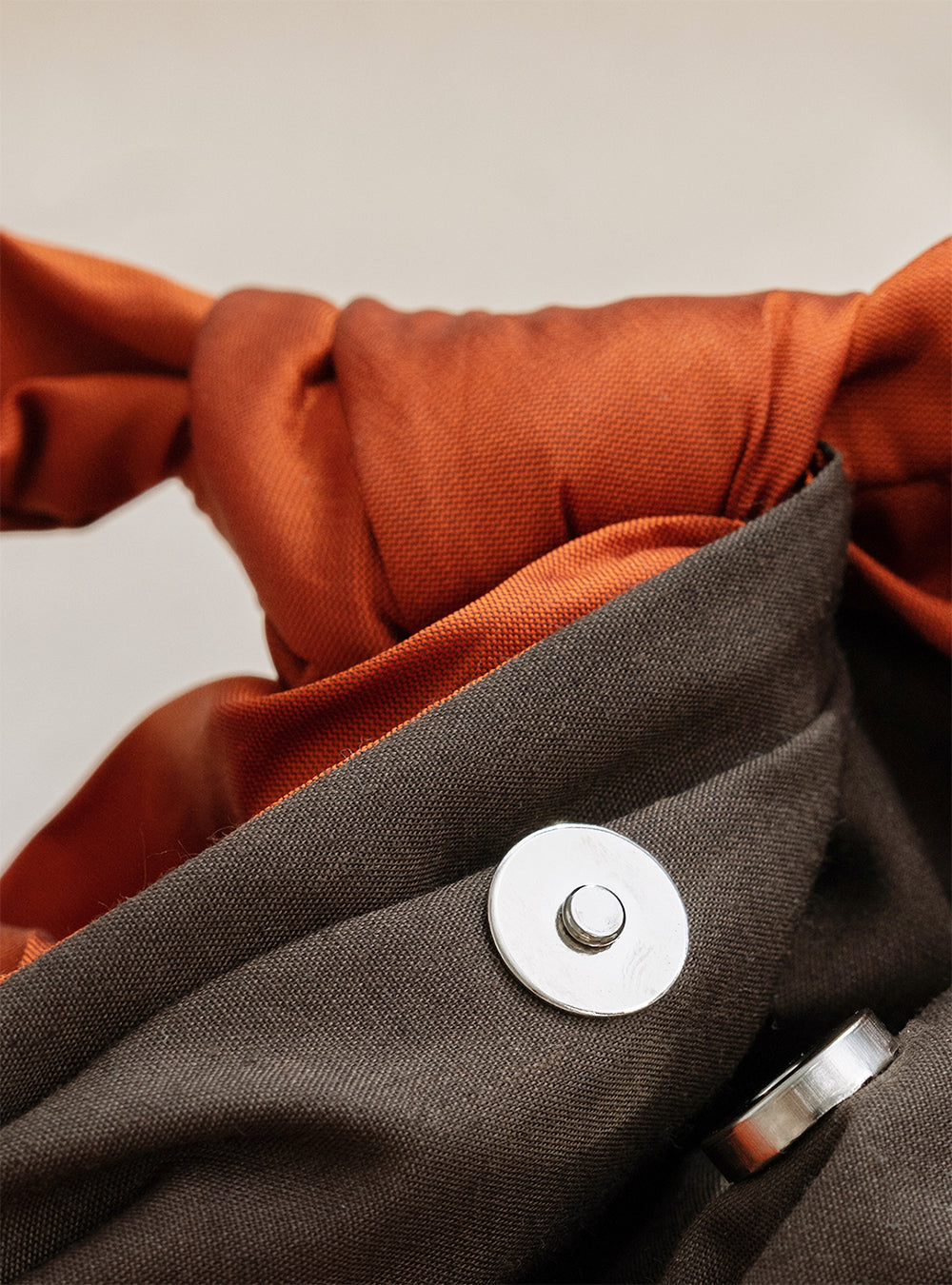 VAST Silk Knotted Bag in Lava Orange